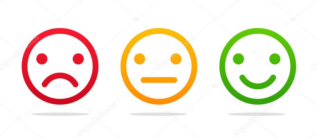 Emoticon face. Good and bad icons for measuring customer satisfaction