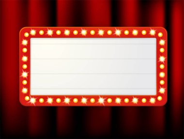 Metninizi eklemek için boş retro ışık kutularının vektör etiketleri.