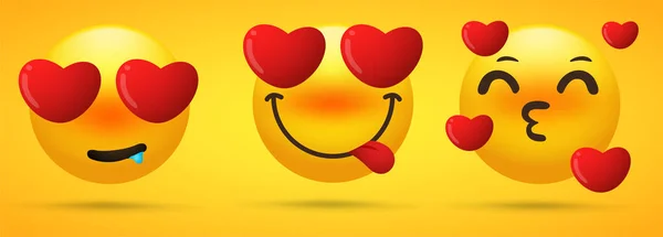 The emoji collection that shows emotion is falling in love, obsessed