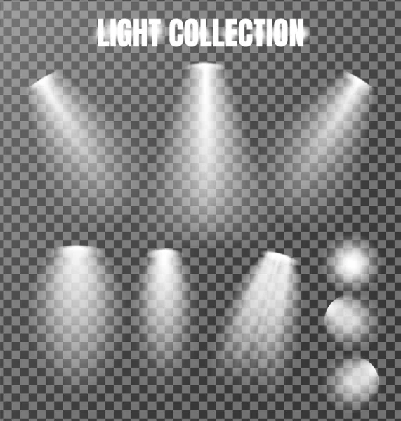 Collection d'éclairage sur fond transparent . — Image vectorielle