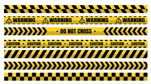 Hazardous warning tape sets must be careful for construction and crime. — Stock Vector