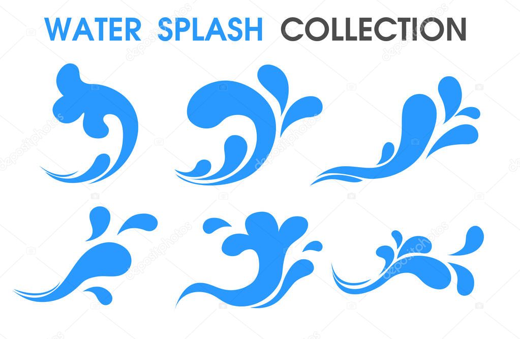 Splash water icon Flat and simple symbols.