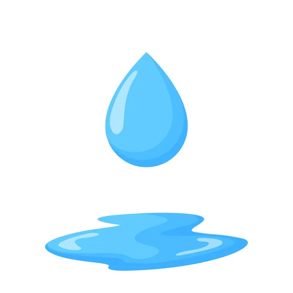 Vektor för vattendroppar som faller ner till marken. Vattenbesparande koncept. — Stockfoto