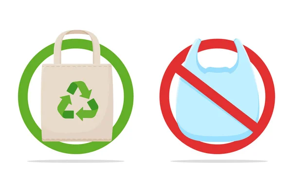 Вектор пластиковых пакетов. Концепция кампании по сокращению пластиковых пакетов . — стоковое фото