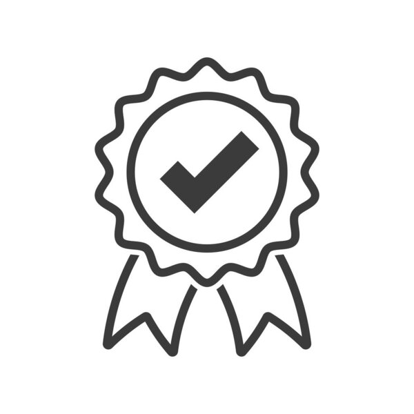 Certification icon. Goods and service quality guarantee icon.