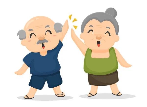 Los ancianos son felices después de recibir beneficios sociales. Cuidado posterior a la jubilación . — Foto de Stock
