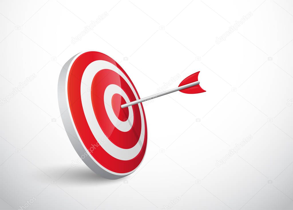 The concept of the success of the arrow bow to the target.