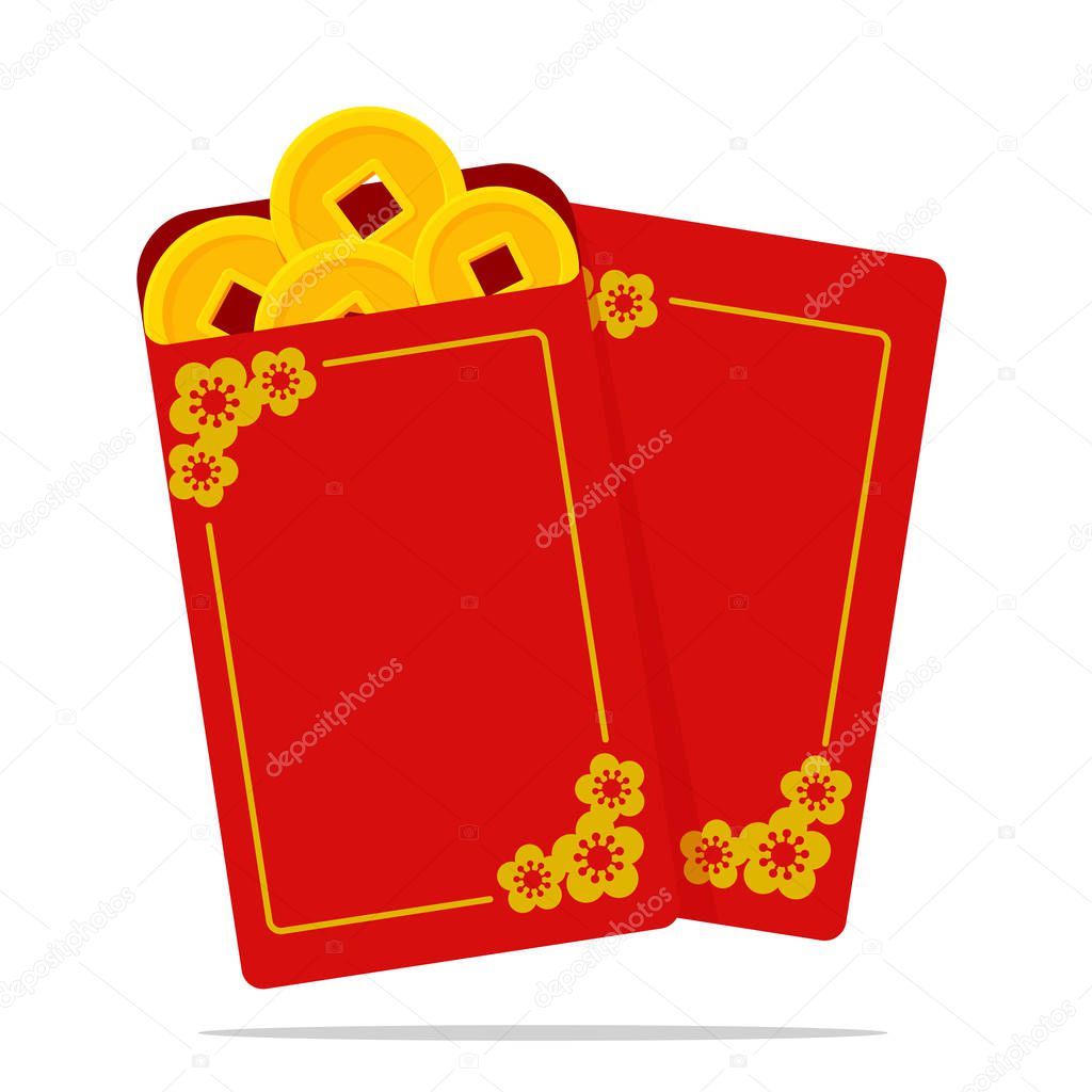 Angpao Vector A red envelope containing money for children during the Chinese New Year.