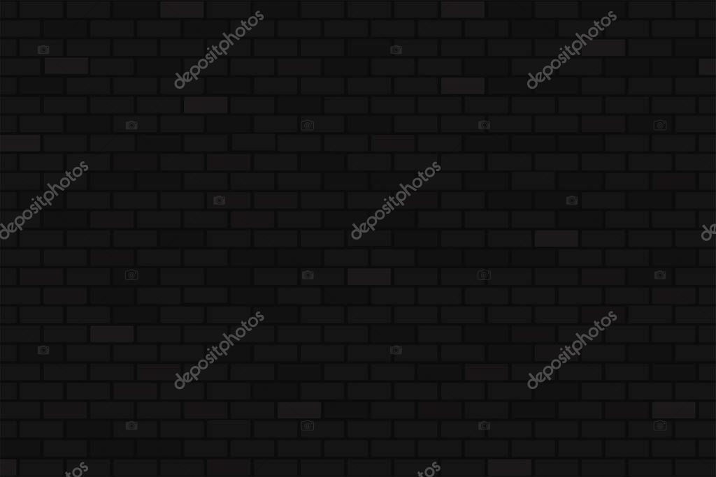 Black brick wall background. Beautiful black brick wall vector For neon night party.