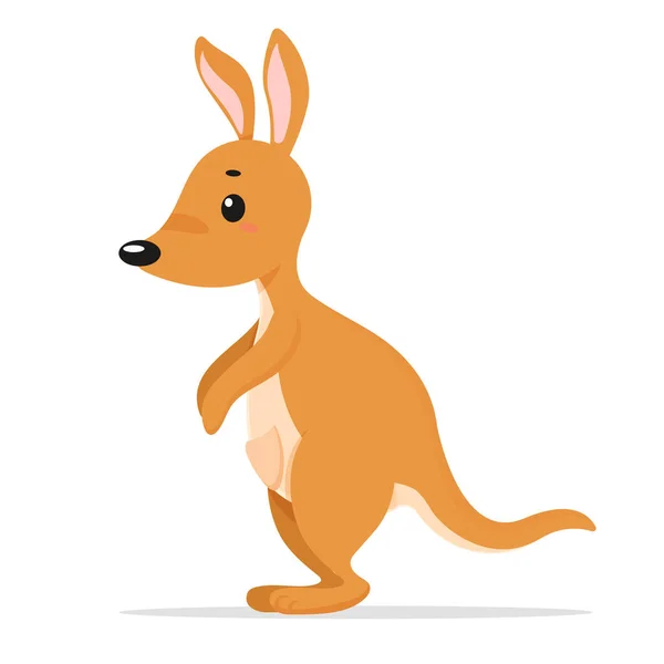 Kanguru çizgi film vektörü. Kangurular Avustralya 'nın ulusal hayvanıdır. Beyaz arkaplanda izole et. — Stok Vektör