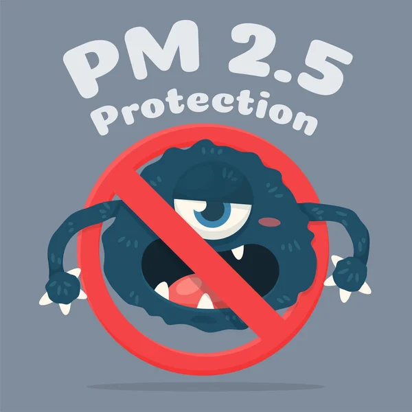 Dust Monster Vector. Cartoon PM2.5 dust that are harmful to the health of people inhaling the body. — Stock Vector