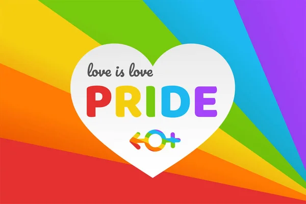 Χαρούμενη περηφάνια. Pride είναι μια εναλλακτική ημέρα των φύλων ή ΛΟΑΤΚΙ και χρησιμοποιεί το σύμβολο σε χρώματα ουράνιο τόξο. — Διανυσματικό Αρχείο