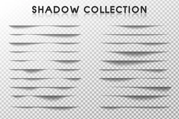 Bordure ombragée. Ensembles d'ombres réalistes qui se produisent au bord du papier . — Image vectorielle