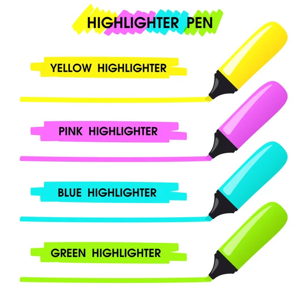 Yellow Highlighter Drawing Long Line Text Highlight Your Message – Stock-vektor