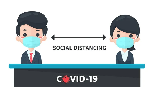 Soziale Distanzierung Maßnahmen Zur Verhinderung Der Ausbreitung Des Coronavirus Sozialen — Stockvektor