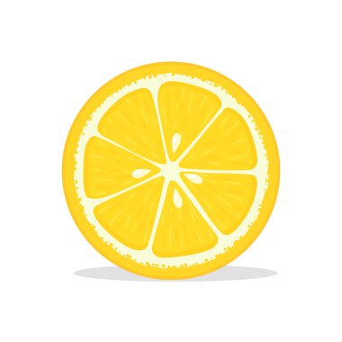 Vektör sarı limon meyvesi. Beyaz arka planda izole edilmiş sarı taze limon dilimleri..