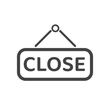 Simgeyi kapat. Vektör dükkânı kapanıyor. Beyaz arkaplanda izole