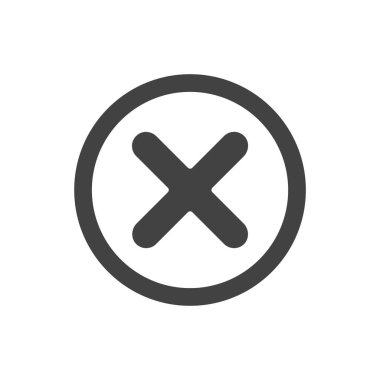 Yanlış işaret simgesi. Beyaz arkaplanda izole edilmiş doğru veya yanlış karar için yanlış işaret vektörü