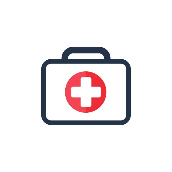 Doctor Icon Nurse Bag Vector Emergency Help Isolated White Background — Stock Vector