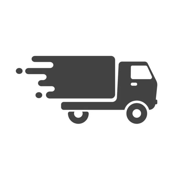 Ikona Samochodu Dostawczego Ciężarówka Która Jest Uruchomiony Aby Dostarczyć Towary — Wektor stockowy