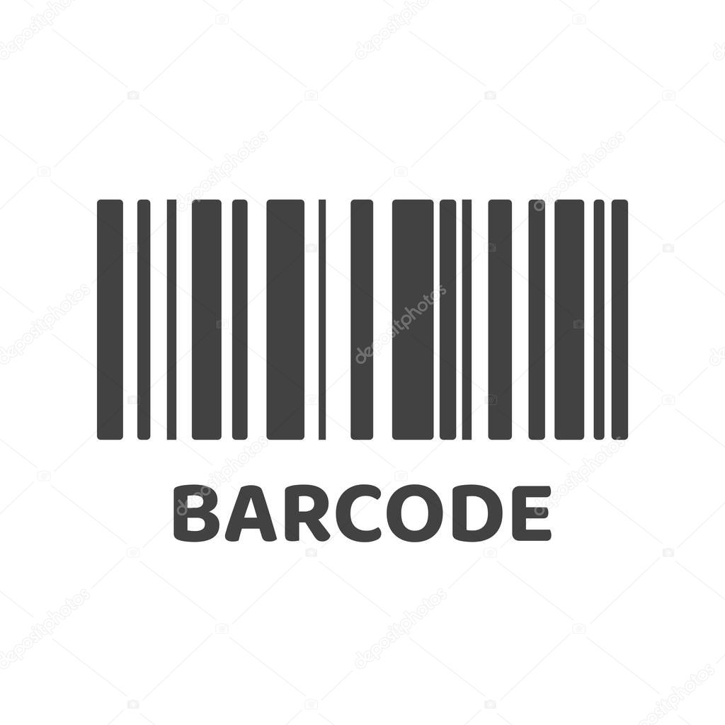 Barcode Icon. Almost black barcode for scanning to check product prices Isolated on white background.