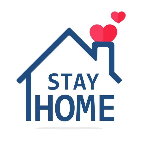 Stay Home Icon Techo Casa Vectorial Que Protege Corazón Concepto — Archivo Imágenes Vectoriales