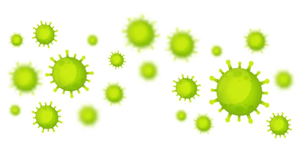 Vektorkarikaturen Grünes Corona Virus Auf Weißem Hintergrund — Stockvektor