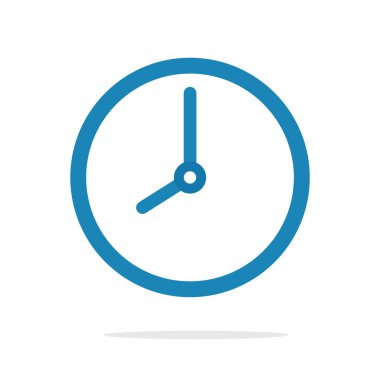 Saat simgesi. Duvardaki saat vektörü, saati bir iğneyle söyle. Beyaz bir arkaplanda izole edilmiş.