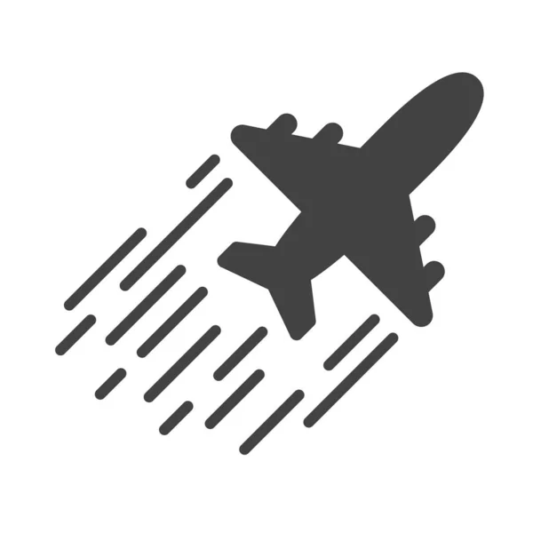Ícone Avião Avião Voando Céu Velocidade Conceito Transporte —  Vetores de Stock