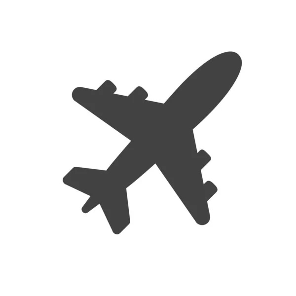 Ícone Avião Avião Voando Céu Isolado Sobre Fundo Branco — Vetor de Stock