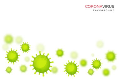 Beyaz arka planda yüzen bir sürü korona virüsü. Hastalıkların virüsü önleme kavramı.