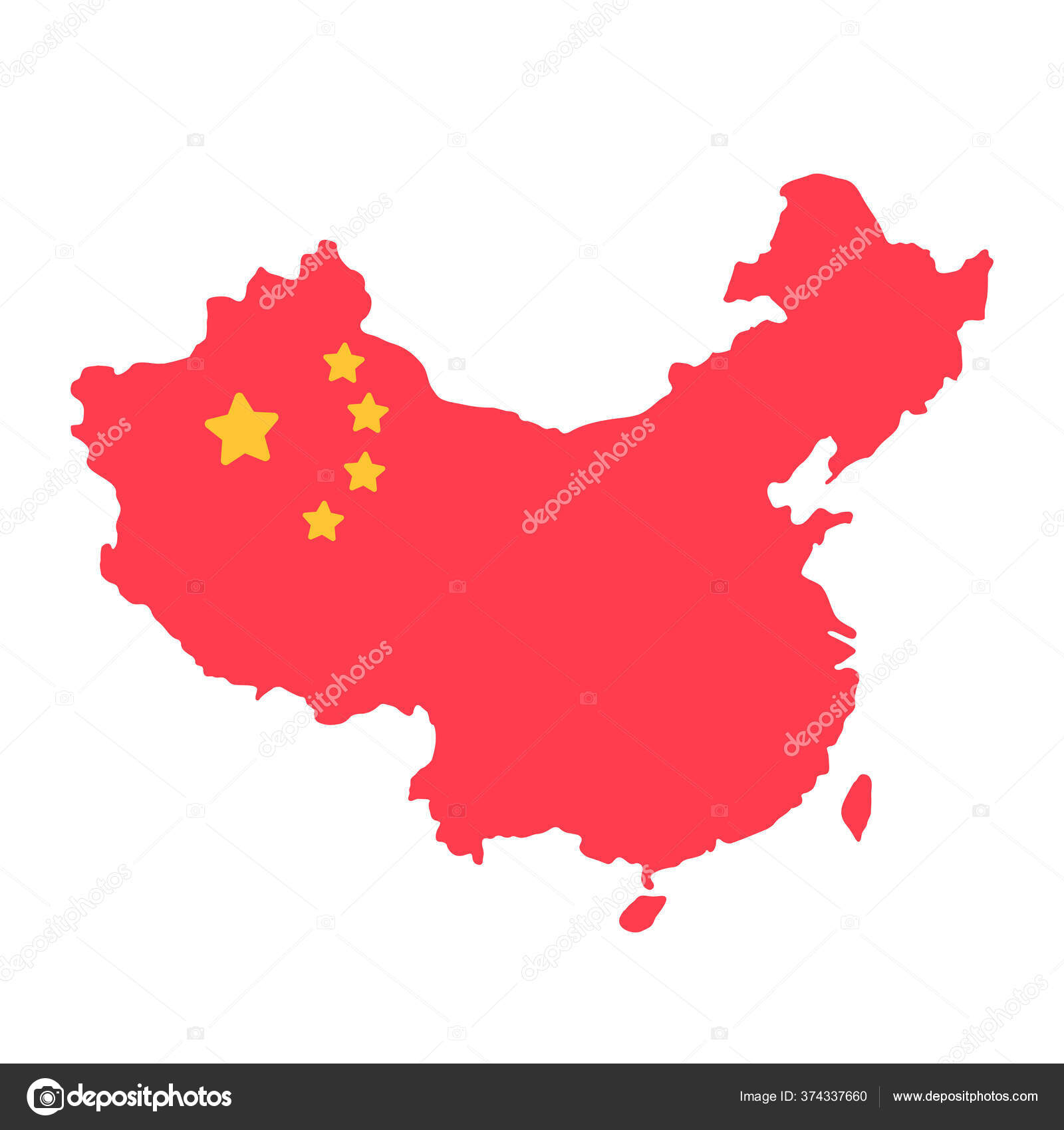 100 中国 国旗 イラスト