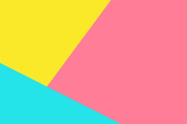 Pembe renklere sahip renkli duvarlar Modern minimalist işler için sarı ve mavi arkaplan.