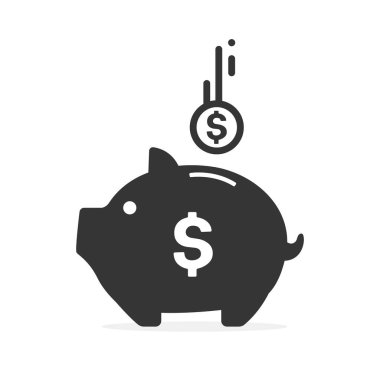 Pembe Domuz Vektörü İçinde bir sürü dolar var Para tasarrufu konsepti.