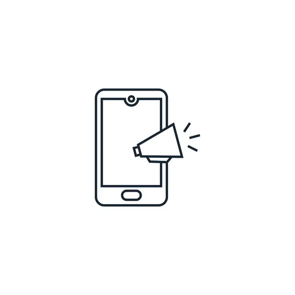 Mobil pazarlama yaratıcı ikonu. Basit çizimler. Kimden