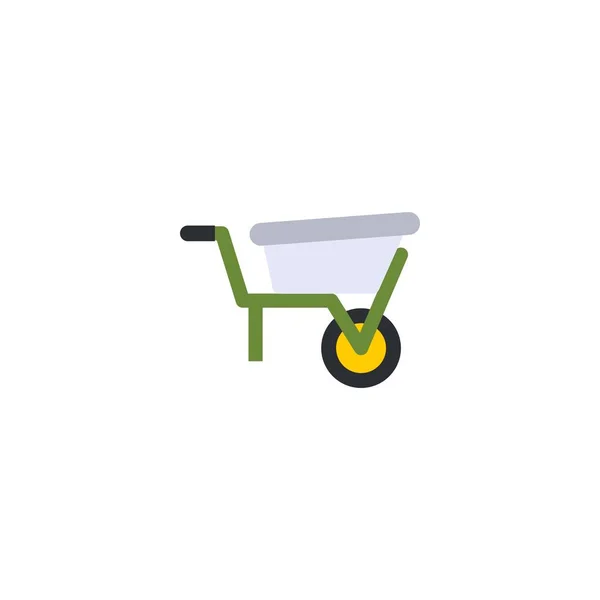 Wheelbarrow icono creativo. ilustración simple plana. De jardinería — Archivo Imágenes Vectoriales