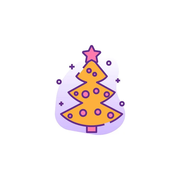 Julgran kreativ ikon. platt flerfärgad illustration. — Stock vektor