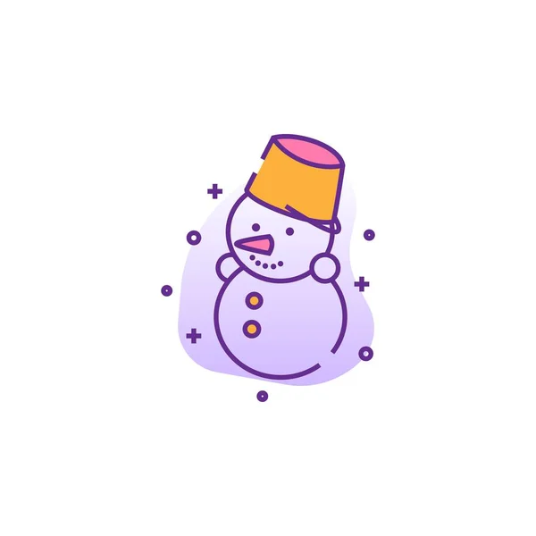 Ícone criativo boneco de neve. ilustração multicolorida plana . —  Vetores de Stock