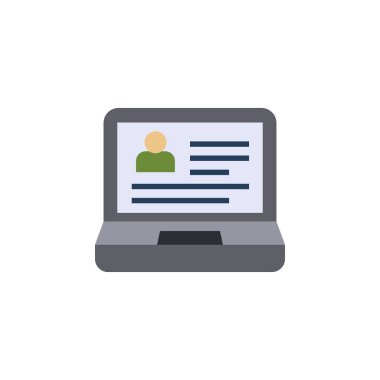 HR yazılım yaratıcı ikonu. Düz renkli çizimler. Kimden