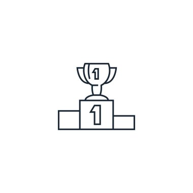 Rekabet yaratıcı ikonu. Çizgi çizimi. Başarı simgelerinden