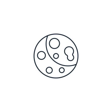 Ay yaratıcı ikonu. Çizgi çizimi. Uzay Keşiflerinden