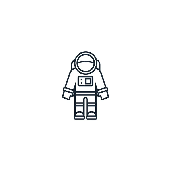 Ícone criativo astronauta. ilustração linha. Da exploração espacial — Vetor de Stock