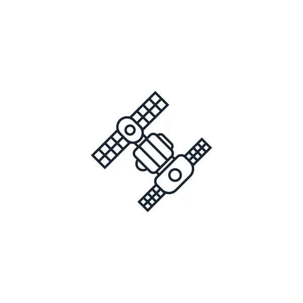 Креативная икона космической станции линейная иллюстрация. Из космоса — стоковый вектор