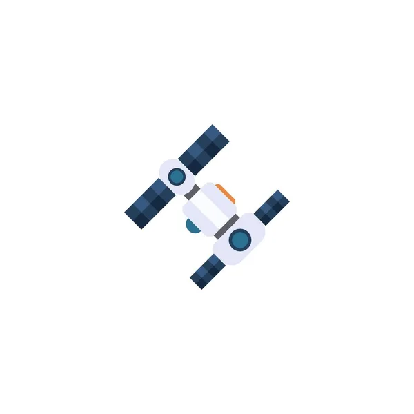 Estación espacial icono creativo. ilustración plana. Desde el espacio — Vector de stock
