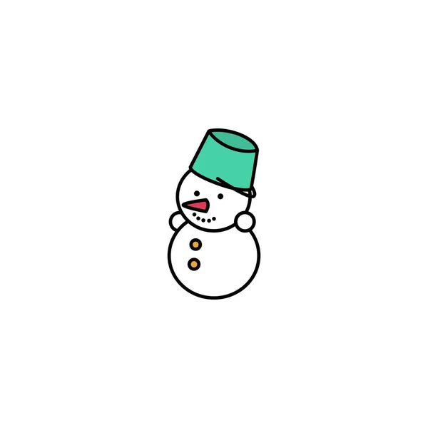 Ícone criativo boneco de neve. Ilustração de linha multicolor. Do Natal —  Vetores de Stock