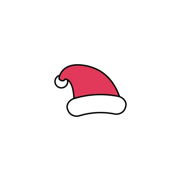 Santa hoed creatief pictogram. Meerkleurige lijnillustratie. Van — Stockvector