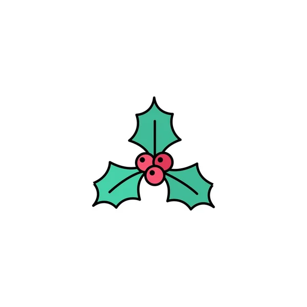 Holly kreativ ikon. Flerfärgad linje illustration. Från jul — Stock vektor