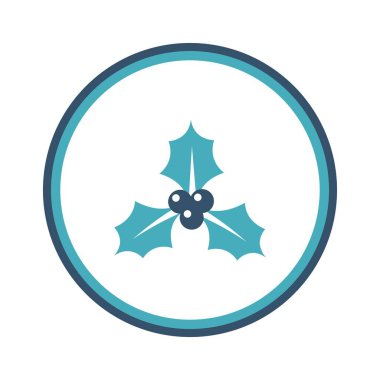 Holly yaratıcı ikon. Noel ikonları koleksiyonundan. İzole edilmiş