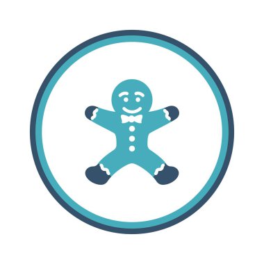 Zencefilli çörek adam yaratıcı ikonu. Noel simgeleri koleksiyonundan