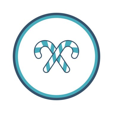 Şeker kamışı yaratıcı ikonu. Noel simgeleri koleksiyonundan